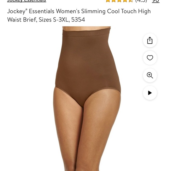 Jockey Essentials Women's Slimming Cool Touch High Waist Brief, Size XL - Picture 4 of 9